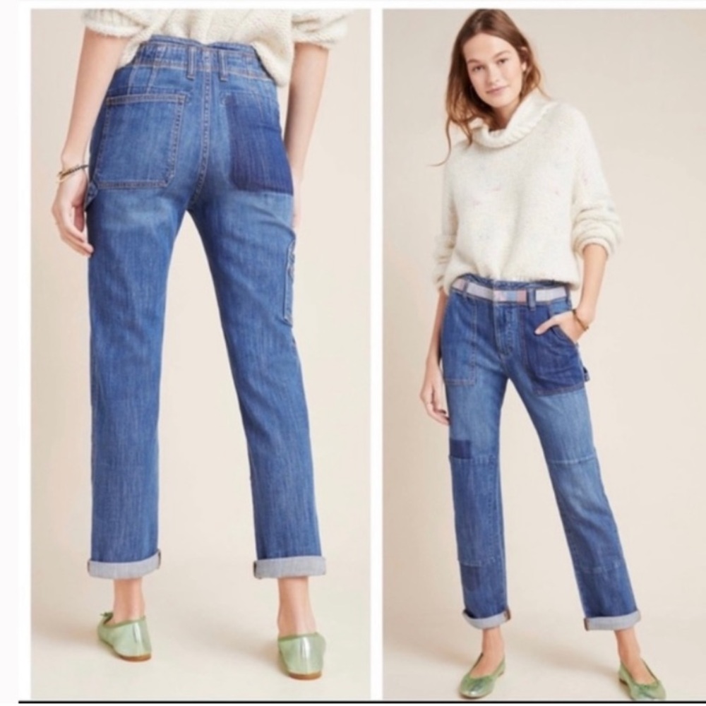 NWT Anthropologie Pilcro & The Letterpress High-rise Patchwork Boyfriend Jean 26
